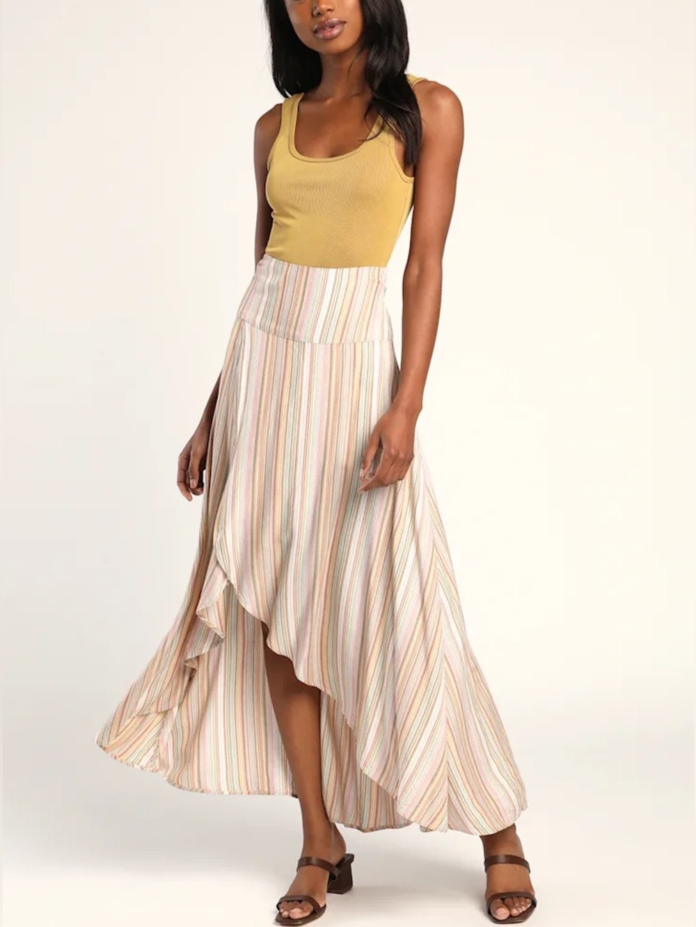 O'Neill Ambrosio Stripe High-Low Maxi Skirt size S